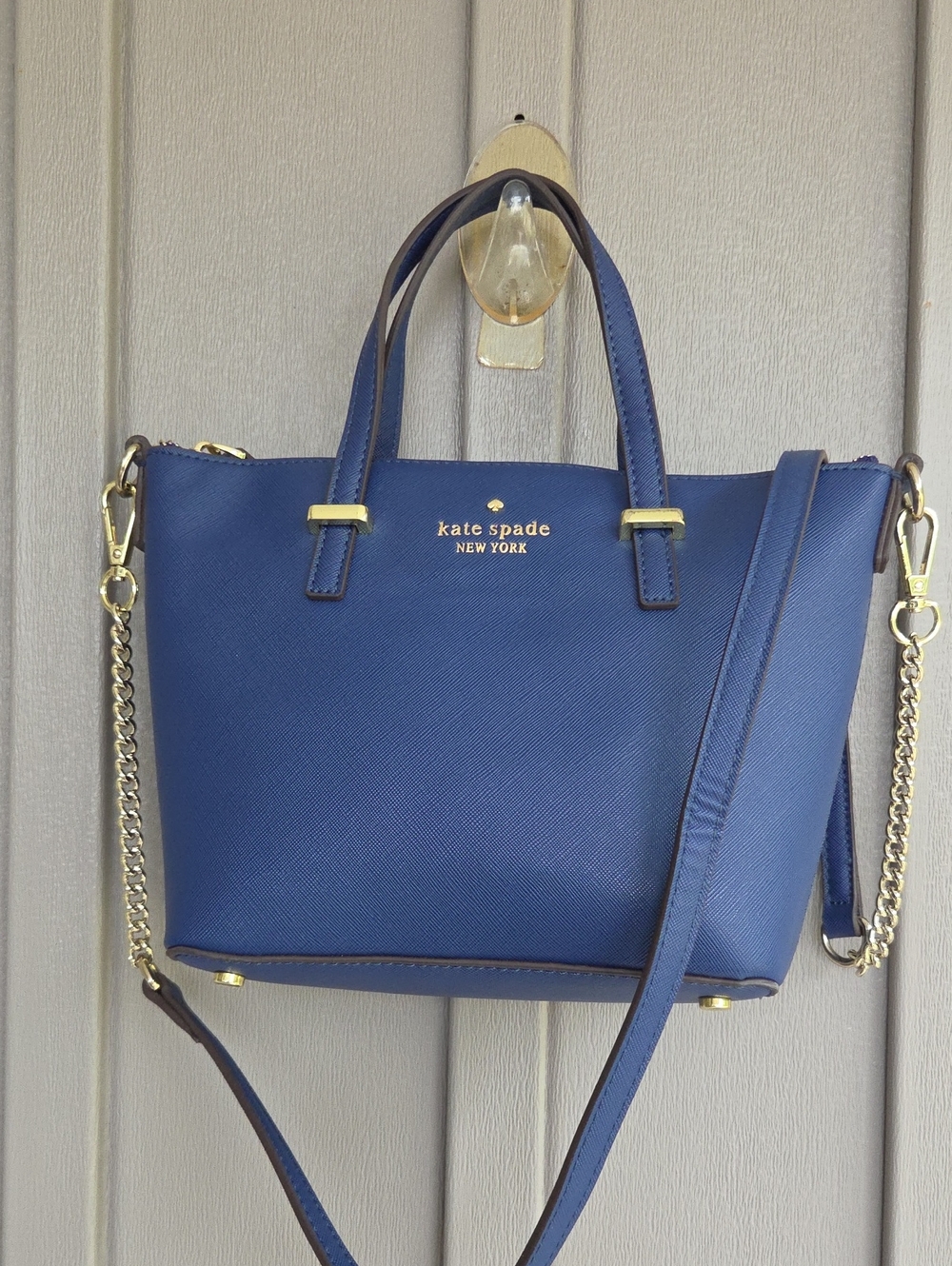 kate spade Navy Saffiano Leather Crossbody Tote